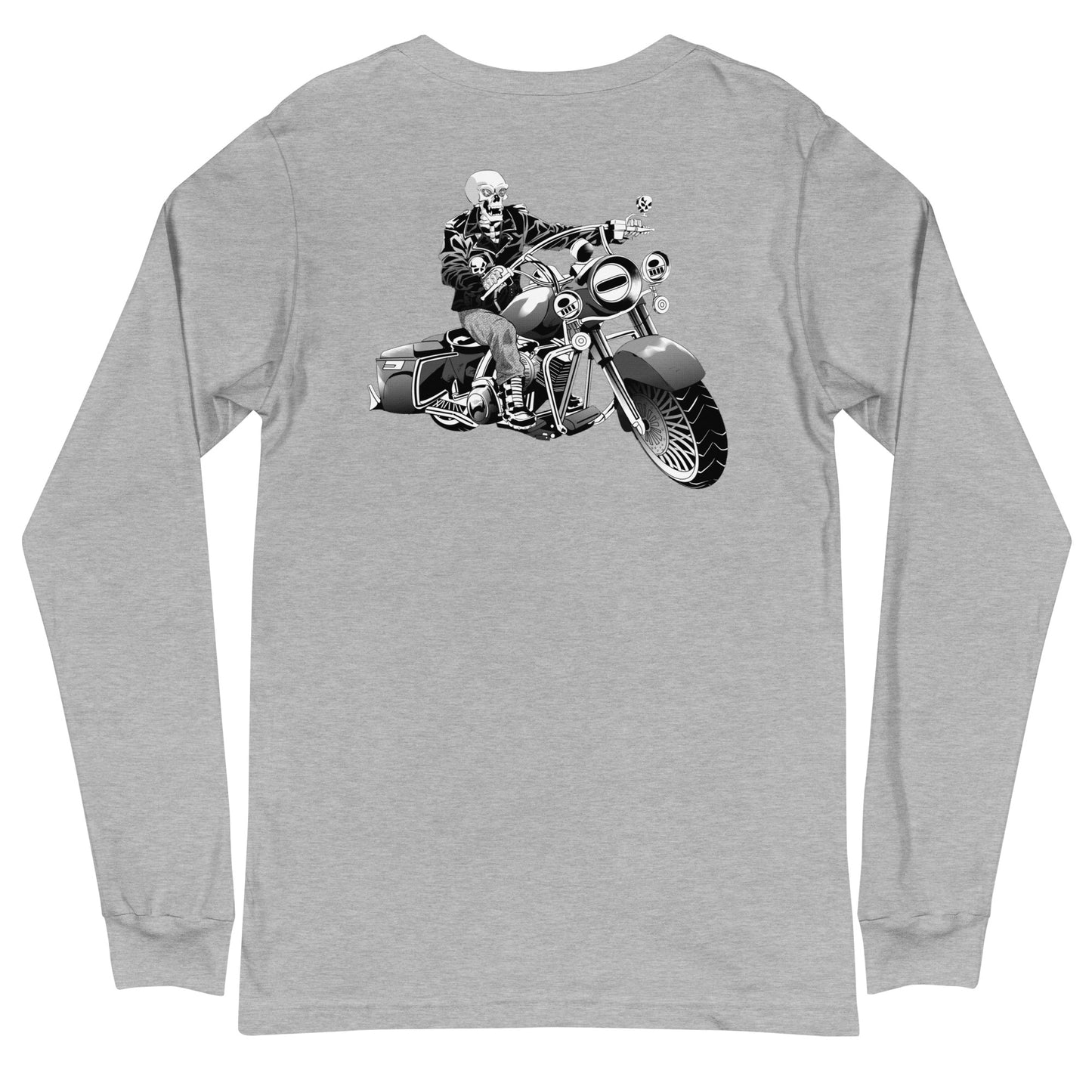 Unisex Long Sleeve Tee with IND on front and Logo on Back