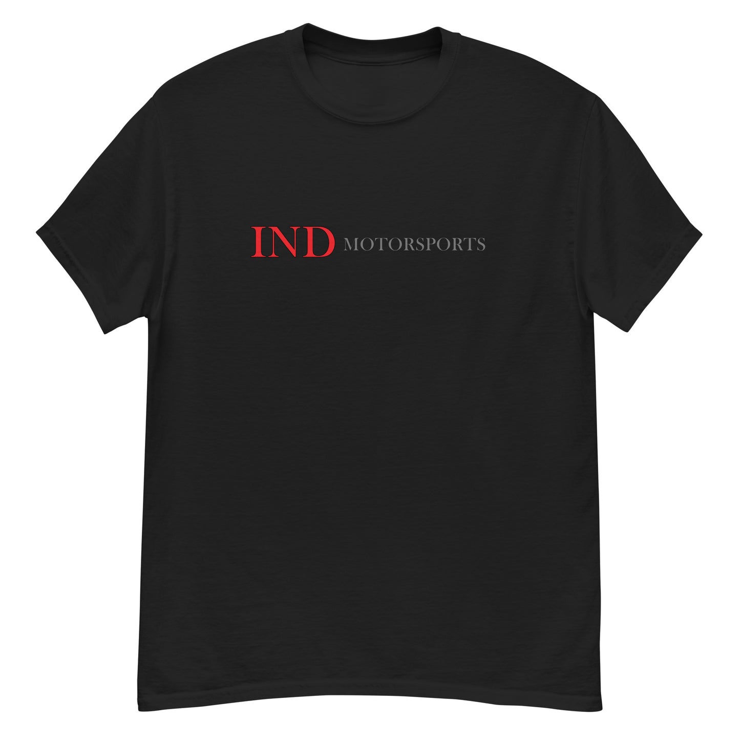 Men's classic tee with IND Motorsports on front and Logo Symbol on Back