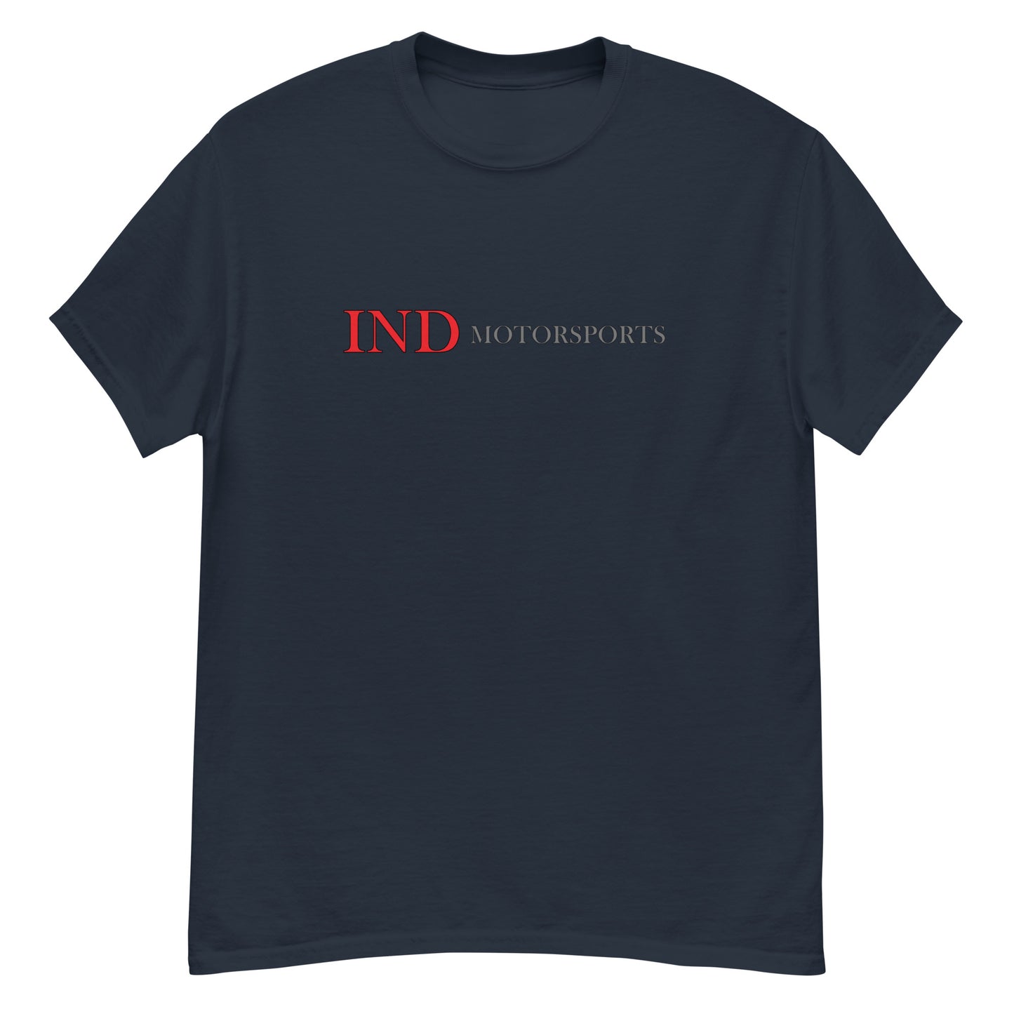 Men's classic tee with IND Motorsports on front and Logo Symbol on Back