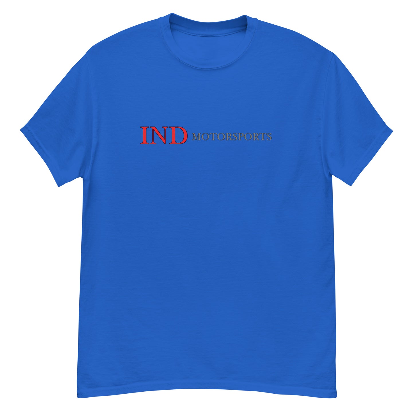 Men's classic tee with IND Motorsports on front and Logo Symbol on Back