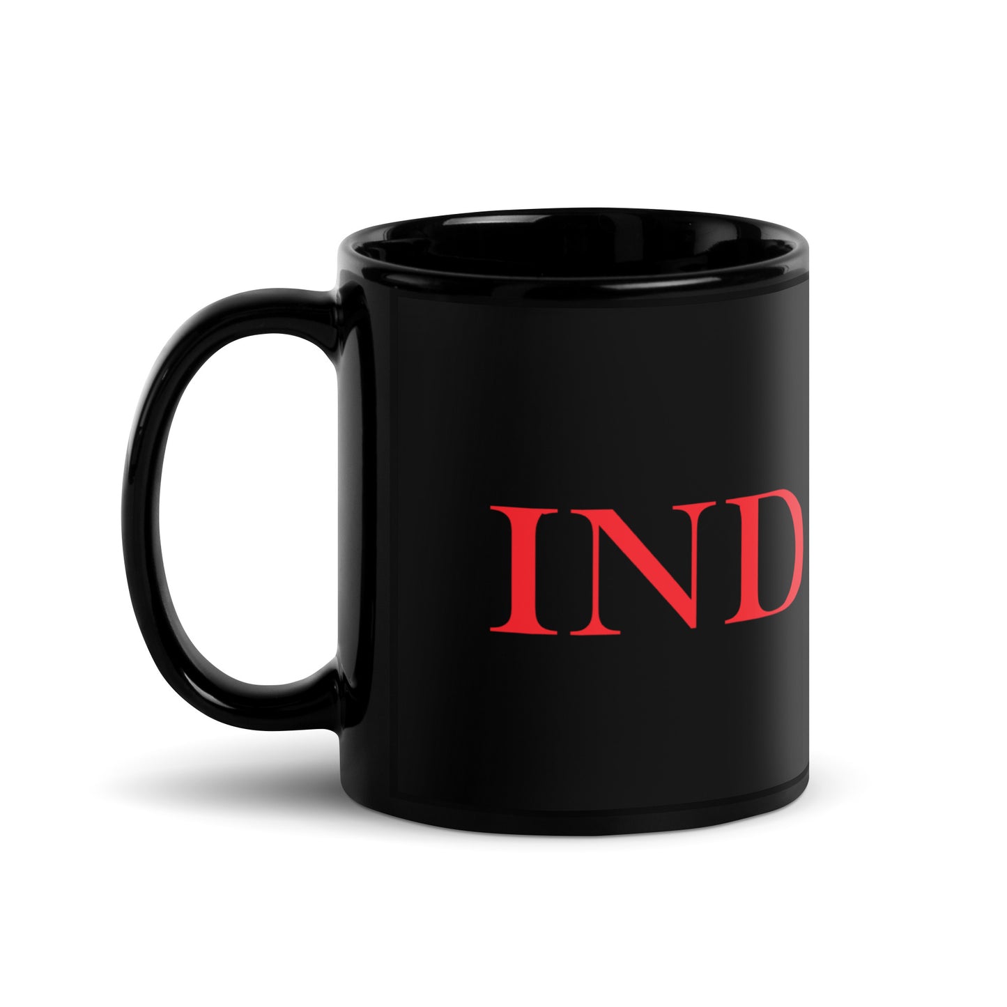 Black Glossy Mug with IND tag