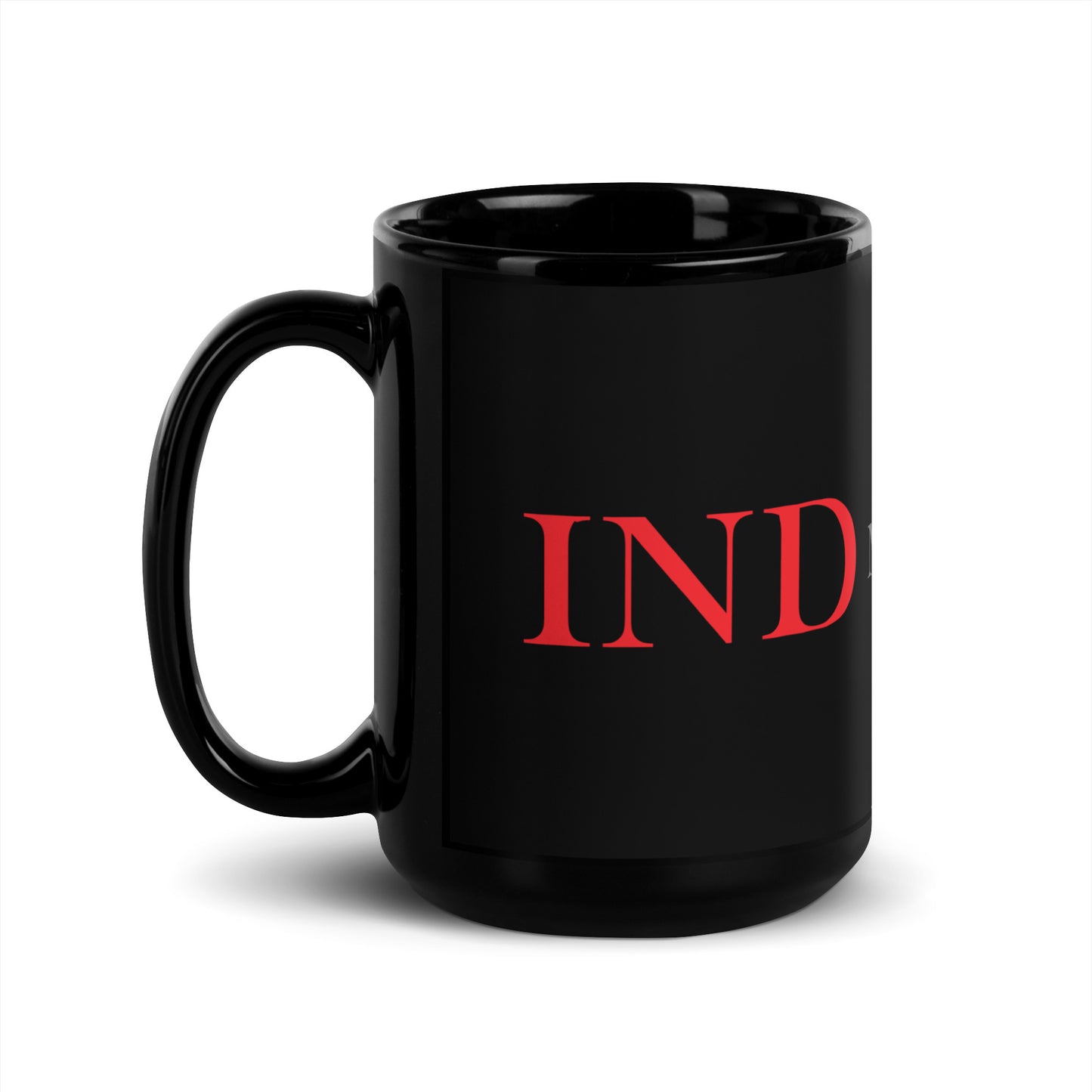 Black Glossy Mug with IND tag