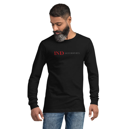 Unisex Long Sleeve Tee with IND in red