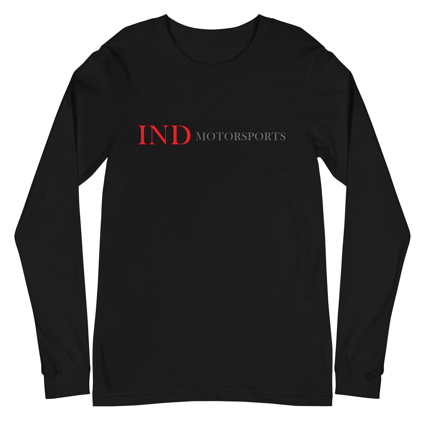 Unisex Long Sleeve Tee with IND on front and Logo on Back